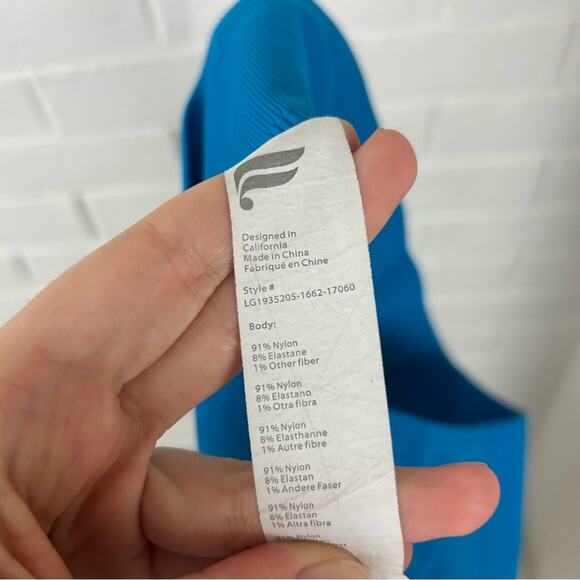 Fabletics Bright Blue Seamless Mesh Cutout Leggings Size XL - Picture 2 of 12